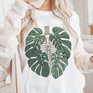 Skeleton Plant Body T-shirt, Plant lover shirt, Plant Gift, Plant Lover Gift, Monstera Tee, Plant Mom, Plant Graphic shirt, Plant Lady Gift