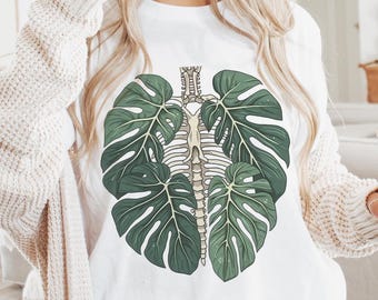 Skeleton Plant Graphic Tee - Monstera Plant Lover Shirt