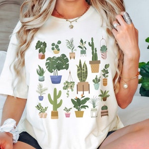 Botanical House Plant T-Shirt: Plant Mom Gift