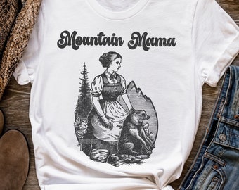 Mountain Mama and Bear T-shirt, Gift for Mother, Mother's Day Gift, Animal lover Mom, Animal Shirt, Vintage Retro shirt, Mama Bear shirt