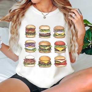 Vintage Hamburger T-Shirt: Comfort Colors Burger Lover Tee