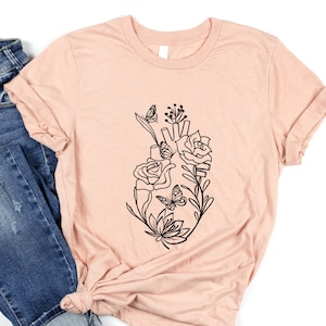 Heart Floral Anatomy Shirt, Anatomical Tee, Nurse Shirt, Doctor Shirt, CVICU Shirt, Health shirt, Heart Surgery, Plant Lover, Garden Lover image 1