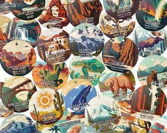 Personalized 63 National Park Round Ceramic Ornament - One Side Printed