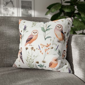 Cottage Core Barn Owl Pillowcase, Cottagecore Forestcore Owl Pillow Owl Gift, RV Gift, Nature Lover, Animal Lover, Decorative Pillowcase