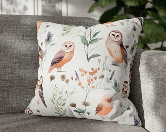 Cottagecore Barn Owl Pillowcase: Forest Animal Lover Gift