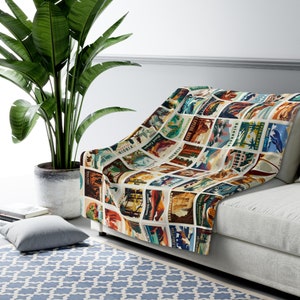 Horizontal 63 National Parks Sherpa Fleece Blanket Camp Blanket Camping Gift RV Accessories for Inside Out Door Lover Gift Nature Lover Gift immagine 2