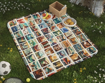 63 National Park Picnic Blanket, Picnic Blanket for Outdoor Lover, Gift for Camping Lover, Hiking Lover, Beach Lover, Park Ranger,Waterproof