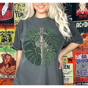 Comfort Colors, Skeleton Plant Body T-shirt, Unisex Garment-Dyed T-shirt, Plant lover shirt, Plant Gift, Plant Lover Gift, Monstera Tee image 5