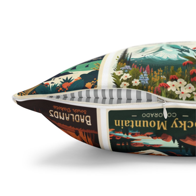 63 National Parks Square Pillow Case, RV Accessories for inside, Camping Pillow, RV Gift, Gift for Traveler, Nature lover Gift, Outdoor Gift image 8