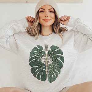 Skeleton Plant Body Sweatshirt, Plant lover shirt, Plant Lover Gift, Plant Mom, Monstera Shirt, Plant Graphic shirt, Plant Lady Gift