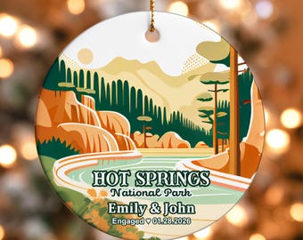 Hot Springs - Personalized 63 National Park Round Ceramic Ornament - One Side Printed