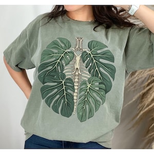 Comfort Colors, Skeleton Plant Body T-shirt, Unisex Garment-Dyed T-shirt, Plant lover shirt, Plant Gift, Plant Lover Gift, Monstera Tee