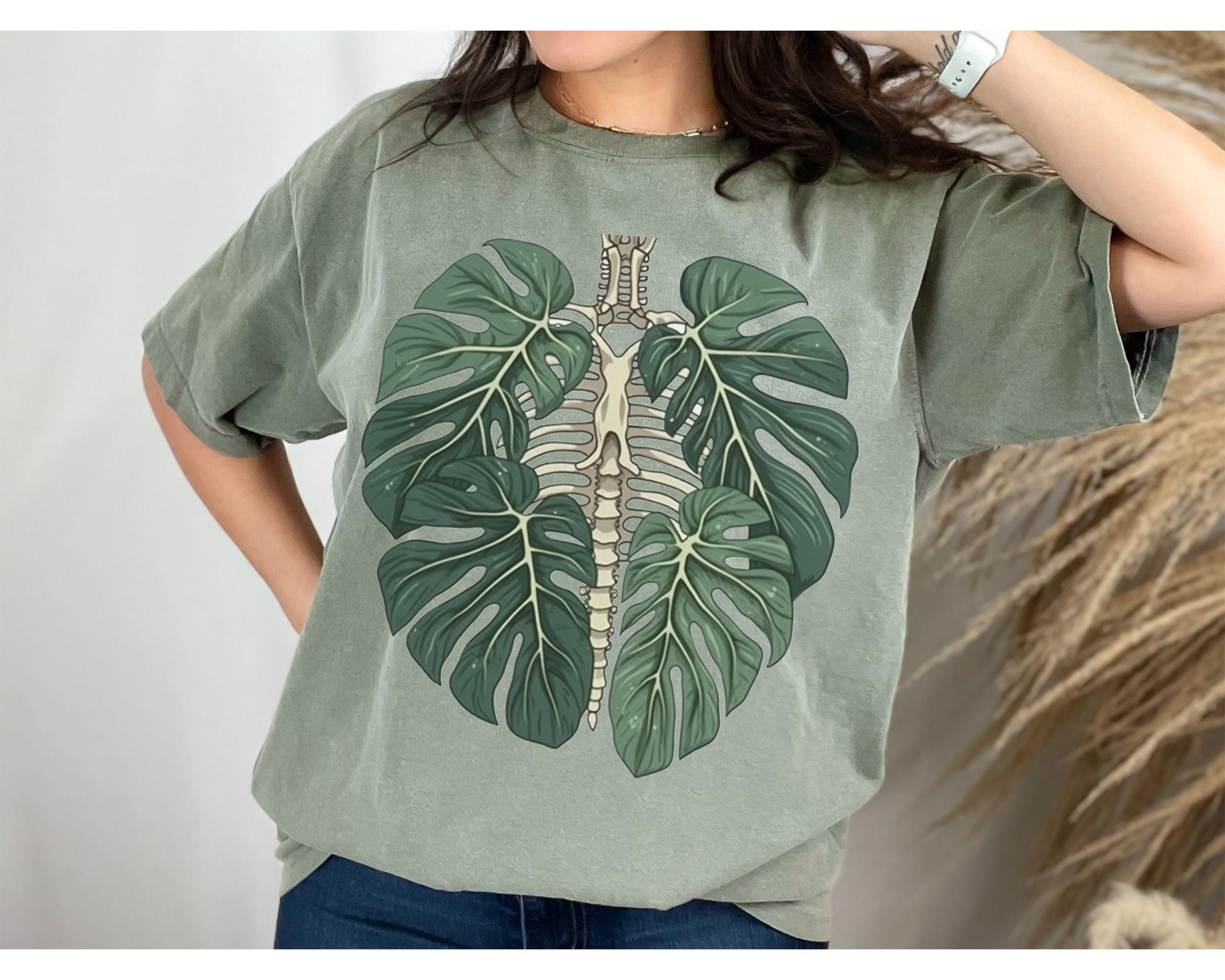 Comfort Colors, Skeleton Plant Body T-shirt, Unisex Garment-Dyed T-shirt, Plant lover shirt, Plant Gift, Plant Lover Gift, Monstera Tee