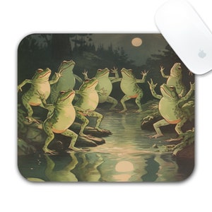 Frog Meeting Mouse Pad: Funny Goblin Core Office Gift