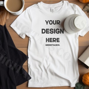 Halloween Bella Canvas 3001 T Shirt Mockup, Flat Lay Bella Canvas 3001 Mock Up, Mockups, Halloween T-Shirt Mockup, Fall BC 3001 Mockups