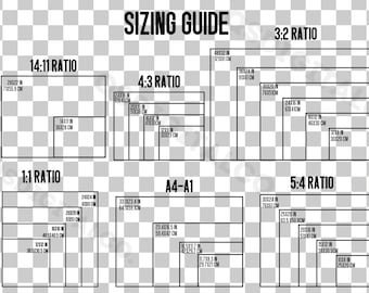 Transparent Wall Art Size Guide, Print Size Guide, Wall Art Ratio