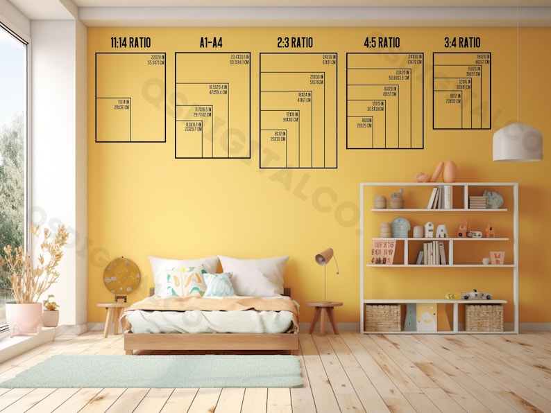 Wall Art Size Guide, Print Size Guide, Wall Art Ratio Guide, Frame Size ...