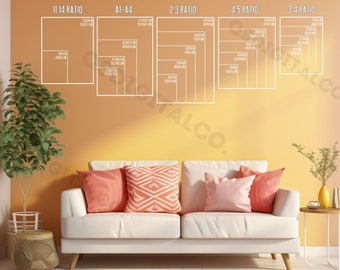 Wall Art Size Guide, Print Size Guide, Wall Art Ratio Guide, Frame Size Chart, Poster Size Guide, Digital Print Size Guide, Display Guide