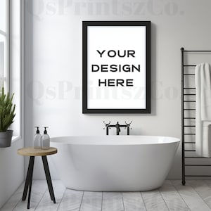 Frame mockup, Wall Art mock up, Bathroom Interior mockup, Photo Frame, Frame Mockup, Mockup Frame, Wood Frame Mockup, Poster Mockup