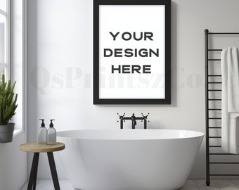 Frame mockup, Wall Art mock up, Bathroom Interior mockup, Photo Frame, Frame Mockup, Mockup Frame, Wood Frame Mockup, Poster Mockup