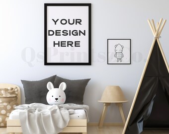 Frame mockup, Wall Art mock up, Kids Bedroom Interior mockup, Photo Frame, Frame Mockup, Mockup Frame, Wood Frame Mockup, Poster Mockup