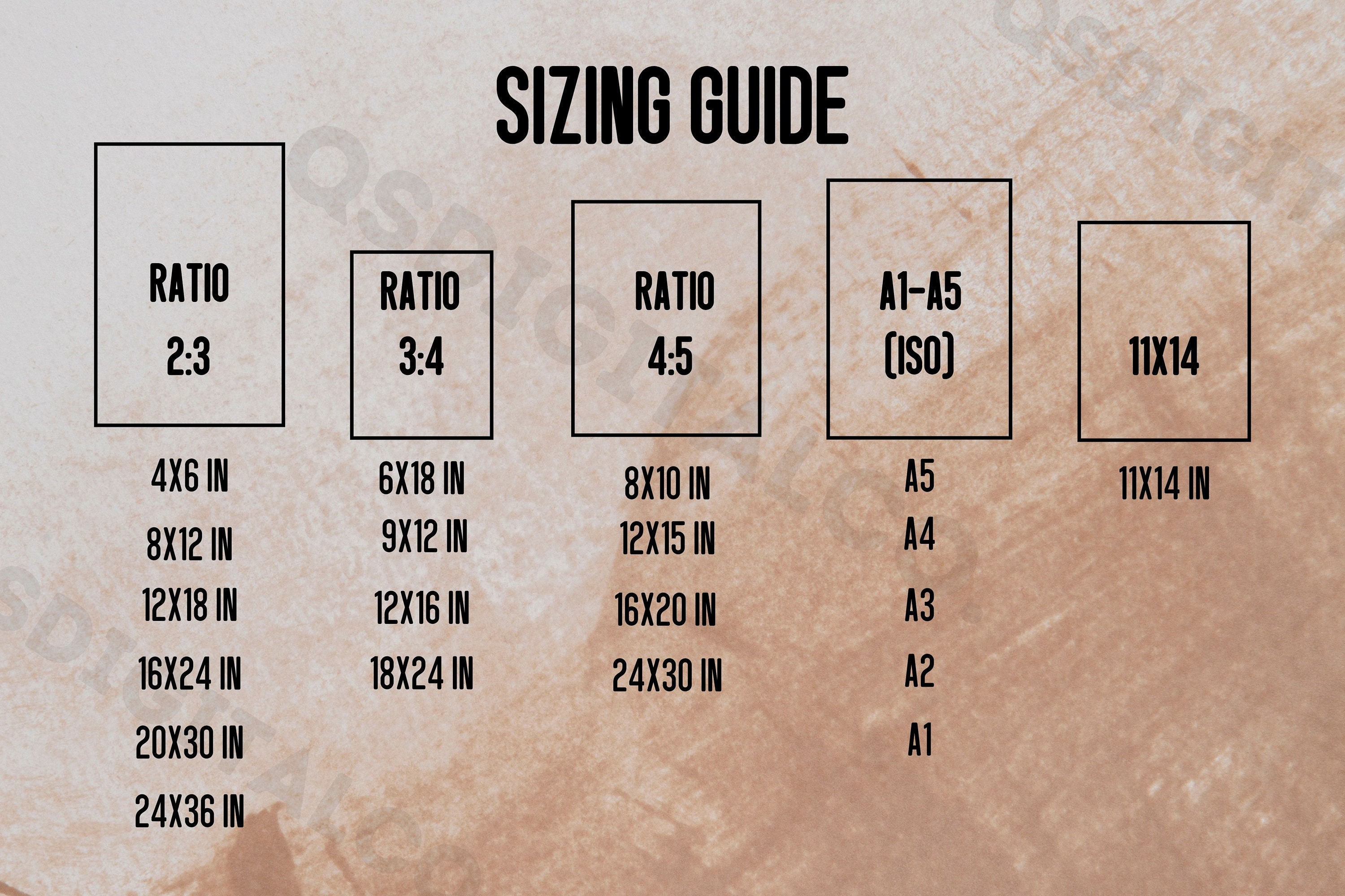 Wall Art Size Guide Print Size Guide Wall Art Ratio Guide - Etsy Canada