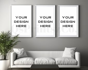 3 Frames mockup, Wall Art mock up, Interior mockup, Photo Frame, Frame Mockup, Mockup Frame, Boho Mockup, Wood Frame Mockup, Poster Mockup
