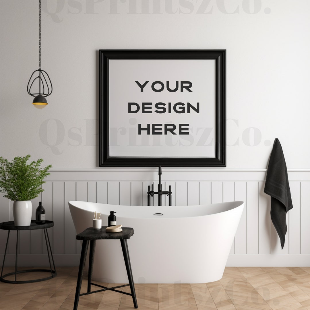 Frame Mockup, Wall Art Mock Up, Bathroom Interior Mockup, Photo Frame ...