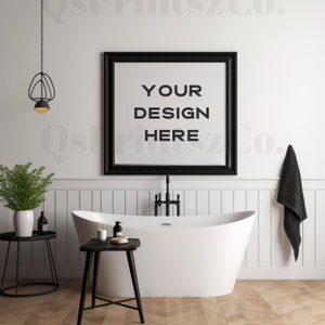 Frame mockup, Wall Art mock up, Bathroom Interior mockup, Photo Frame, Frame Mockup, Mockup Frame, Wood Frame Mockup, Poster Mockup