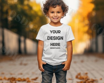 Kinder Bella Canvas 3001 T-Shirt Mockup, Kinder Herbst Mockup, Bella Canvas 3001Y Mockup, Bella Canvas 3001T, Kleinkind Mockup, Herbst Herbst Mockup