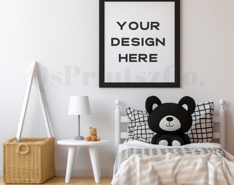 Frame mockup, Wall Art mock up, Kids Bedroom Interior mockup, Photo Frame, Frame Mockup, Mockup Frame, Wood Frame Mockup, Poster Mockup