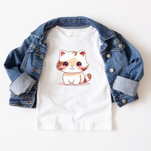 Paquete de imágenes prediseñadas de gatos Kawaii, 34 PNG JPG Imágenes prediseñadas de gatos lindos, PNG transparente, tazas, fabricación de tarjetas, camisetas, artesanía de papel digital, uso comercial imagen 6