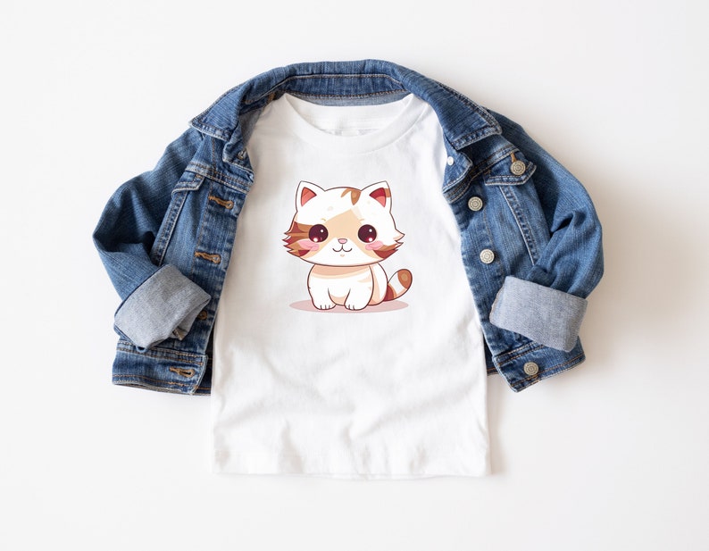 Paquete de imágenes prediseñadas de gatos Kawaii, 34 PNG JPG Imágenes prediseñadas de gatos lindos, PNG transparente, tazas, fabricación de tarjetas, camisetas, artesanía de papel digital, uso comercial imagen 6