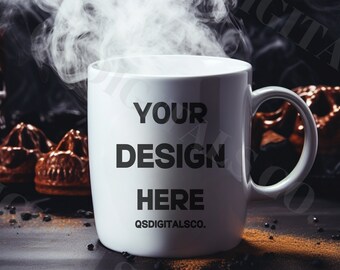 Halloween Coffee Mug Mockups, 11 oz Coffee Mug Mockup, White Mug Mockup, Autumn Mug Mock Up, Fall Mug Mock Ups, Blank Mug Mockup, Mug Mockup