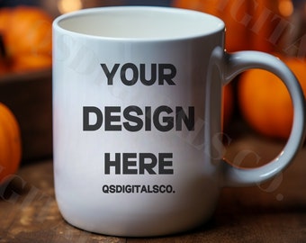 Halloween Coffee Mug Mockups, 11 oz Coffee Mug Mockup, White Mug Mockup, Autumn Mug Mock Up, Fall Mug Mock Ups, Blank Mug Mockup, Mug Mockup