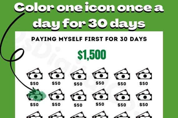 1.5K Challenge Printable, Save 100 Dollars in 100 Days