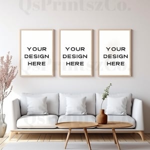 3 Frames mockup, Wall Art mock up, Interior mockup, Photo Frame, Frame Mockup, Mockup Frame, Boho Mockup, Wood Frame Mockup, Poster Mockup