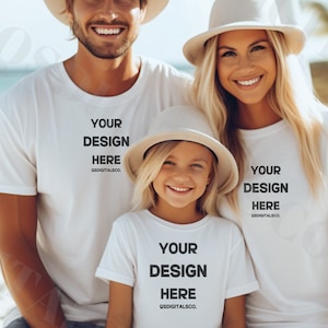 Bella Canvas 3001 Tshirt Mockup | Bella Canvas 3001 Mock Up | Matching Family T-shirts Mockup | Family Model Mockup | BC 3001 Mockups