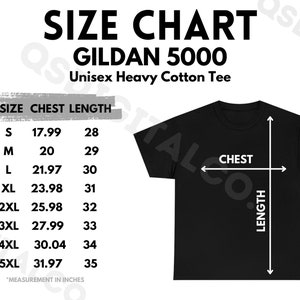 Gildan 5000 Size Chart | Unisex T-Shirt Size Guide | Gildan 5000 Mock Up | Sizing Guide | Unisex T-shirt Mockup | Women Men Tee Mocks