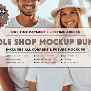 WHOLE SHOP BUNDLE, Entire Shop Bundle Mockups, Bella Canvas Bundle, Gildan 18000 Bundle, Size Chart Bundle, Comfort Colors, Mockups Bulk