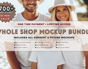 WHOLE SHOP BUNDLE, Entire Shop Bundle Mockups, Bella Canvas Bundle, Gildan 18000 Bundle, Size Chart Bundle, Comfort Colors, Mockups Bulk