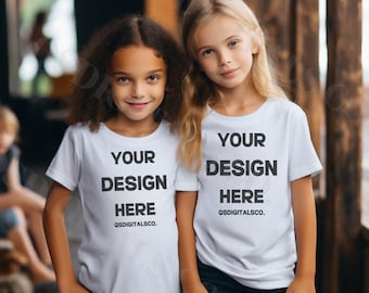 Kinder Bella Canvas 3001 T-Shirt Mockup, Kinder Shirt Mockup, Bella Canvas 3001Y Mockup, Bella Canvas 3001T, Kleinkind Mockup, Herbst Mockup