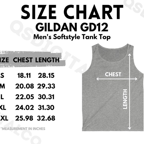Gildan Sizing Chart Etsy