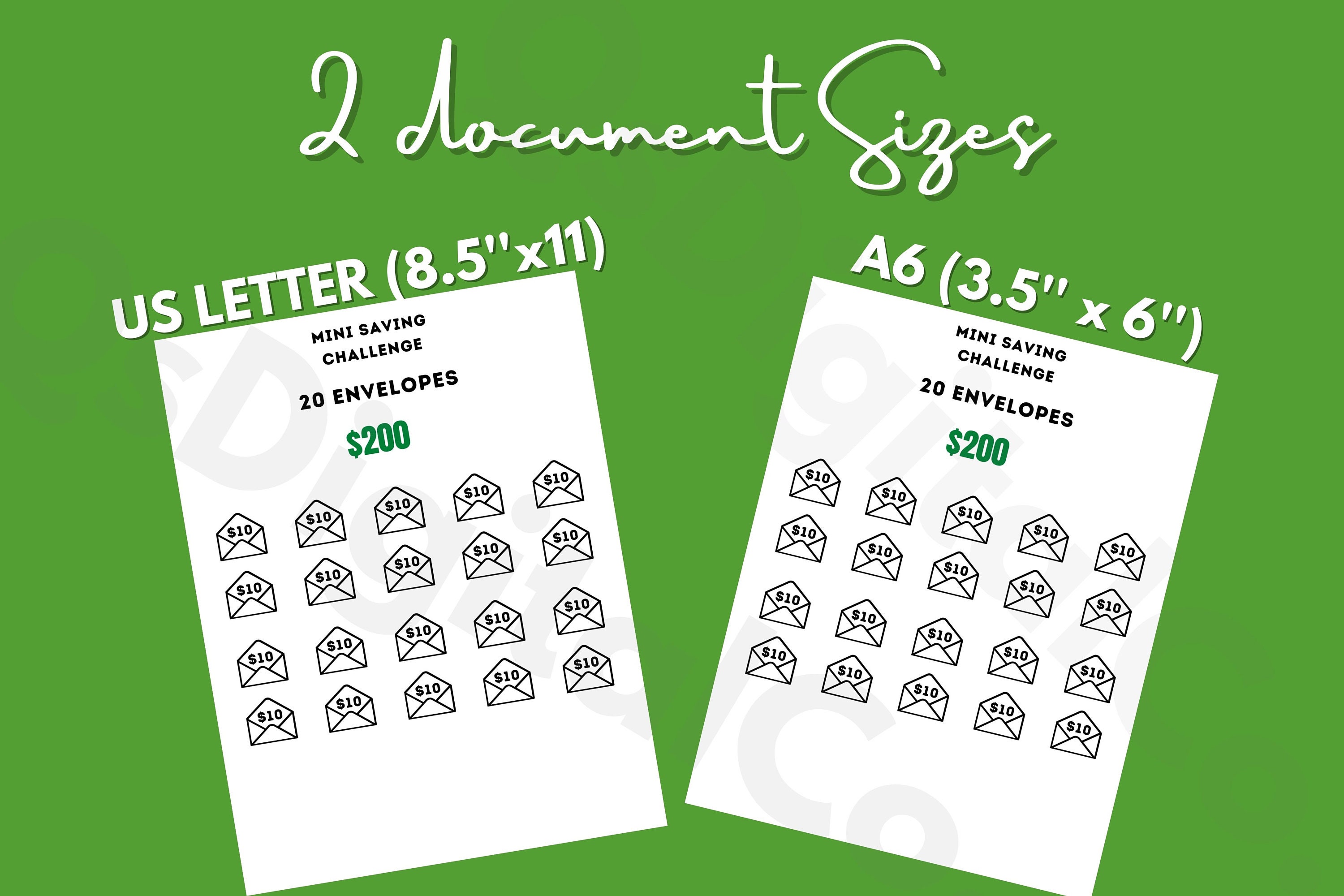 20 Envelopes Saving Challenge Printable, Save 200 Dollars, Money ...