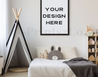 Frame mockup, Wall Art mock up, Kids Bedroom Interior mockup, Photo Frame, Frame Mockup, Mockup Frame, Wood Frame Mockup, Poster Mockup