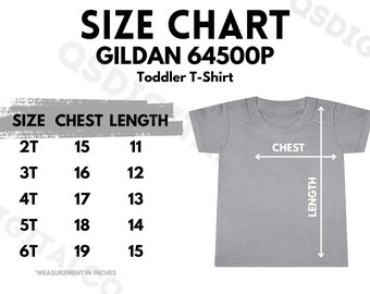 Gildan 64500P Größentabelle | Kleinkind T-Shirt Größentabelle | Gildan 64500P Mock Up | Größentabelle | Kleinkind T-shirt Mockup | Kleinkind Tee Mocks