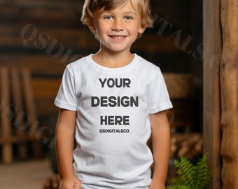 Kinder Bella Canvas 3001 T-Shirt Mockup, Kinder Herbst Mockup, Bella Canvas 3001Y Mockup, Bella Canvas 3001T, Kleinkind Mockup, Herbst Herbst Mockup