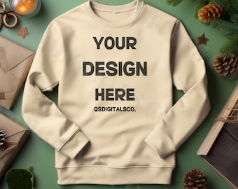 Fall Gildan 18000 Sweatshirt Mockup | Flat Lay Mockup, 18000 Gildan Sweatshirt Mock Up, Gildan Crewneck, Fall Mockup, G180 Pullover Mock up