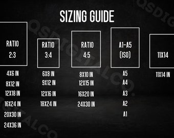 Wall Art Size Guide, Print Size Guide, Wall Art Ratio Guide, Frame Size Chart, Poster Size Guide, Digital Print Size Guide, Display Guide