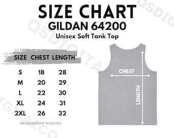 タンクトップサイズ表 I Gildan 64200 サイズ表 I サイズ表 | ユニ